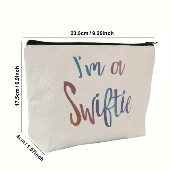 Cosmetic Bag Makeup I'm Swiftie Taylor Swift Fan Pouch Travel Storage Music NEW - Picture 3 of 3